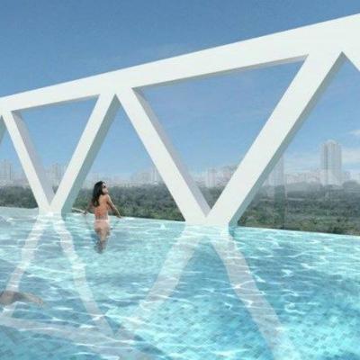 Edifícios serão interligados por uma piscina elevada de borda infinita; veja fotos